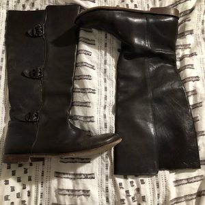 Frye three buckle boots, Dark brown